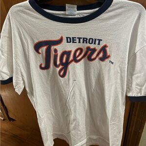 Port and Company White and Blue Detroit Tigers Tee